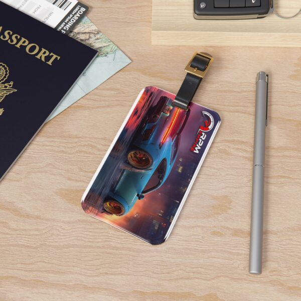 RPM Empire Stylish Car-Themed Luggage Tag for Travel Enthusiasts, Personalized Bag Tags - Image 4