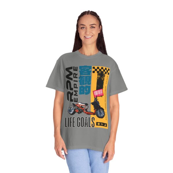 RPM Empire Life Goals Vintage-Inspired Motorcycle T-Shirt, Perfect Gift for Bikers - Image 4